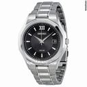 Seiko Solar Black Stainless Steel Mens Watch SE-SNE155