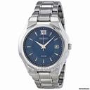 Seiko Solar Blue Dial Stainless Steel Mens Watch SNE165