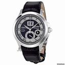 Seiko Premier Black Stainless Steel Leather Hybrid Mens Watch SNP049
