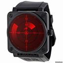 Bell & Ross Red Radar Automatic Black Rubber Mens Watch BR0192-REDRADAR