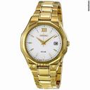 Seiko Solar White Dial Stainless Steel Mens Watch SNE158