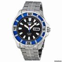 Seiko 5 Sports Automatic Divers Blue Ion-plated Bezel Mens Watch SRP203K1