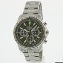 Seiko Chronograph Black Dial Stainless Steel Mens Watch SSB027