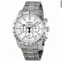 Seiko Chronograph White Dial Stainless Steel Mens Watch SSB025