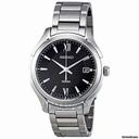 Seiko Black Dial Stainless Steel Mens Watch SGEF69