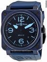 Bell & Ross Black Dial Automatic Blue Rubber Mens Watch BR0392CREAMBLUE