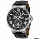 Ulysse Nardin Maxi Marine Chronometer Steel Black Mens Watch 263-67-42