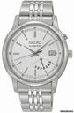 Seiko Kinetic Silver Dial Day and Date Mens Watch SRN027