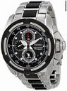 Seiko Velatura Black Dial Chronograph Stainless Steel Mens Watch SNAA93