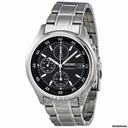 Seiko Chronograph Black Dial Stainless Steel Mens Watch SNDB11