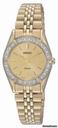 Seiko Solar Swarovski Crystal Gold-tone Ladies Watch SUP096