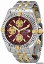 Breitling Chronomat Burgundy Dial Chronograph Steel and Gold Mens Watch B1335611-K505TT
