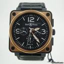 Bell & Ross AViATiON CHRONOGRAPH BLACK CASE ROSE BEZEL BR01-94