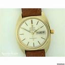 Omega Constellation Gold-capped automatic day-date on strap