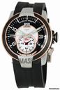 Technomarine Mens Dual-Time Gold Bezel Black Dial Watch UFDT02G