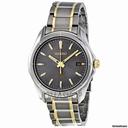 Seiko Two-tone Titanium Solar Quartz Gray Dial Mens Watch SNE143