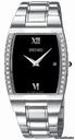 Seiko Diamond Steel Black Mens Watch SKP319