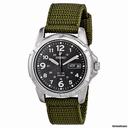 Seiko Black Dial Green Nylon Solar Quartz Mens Watch SNE095P2