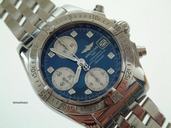 Breitling Chrono Cockpit Stahl mit Pilotband