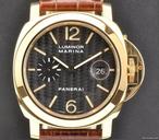 Panerai 18k Y/G Carbon Fibre Dial Luminor Marina B&P PAM00140