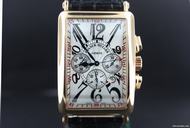 Franck Muller Long island Yellow gold chronograph crocodile strap