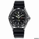 Seiko 5 Black Dial Rubber Strap Automatic Mens Watch SNZB23J2