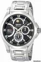 Seiko Premier Black Dial Stainless Steel Kinetic Mens Watch SRX001