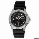 Seiko 5 Black Dial Stianless Steel Black Rubber Automatic Mens Watch SNZD23J1