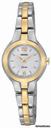 Seiko Two-Tone Dress White Dial Solar Quartz Ladies Watch SUP024