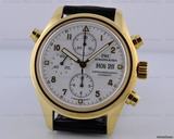 IWC Fliegeruhr Pilot Split - Second Chronograph 18K Yellow Gold White Dial C