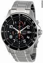 Seiko Black Dial Chronograph Stainless Steel Mens Watch SNDA83