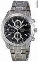 Seiko Chronograph Black Dial Silver-tone Mens Watch SNDC37