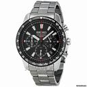 Seiko Chronograph Black Dial Stainless Steel Mens Watch SSB031
