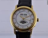 Blancpain Ladies Complete Calendar Moon Diamond MOP 18K  YG/strap