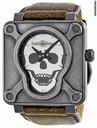 Bell & Ross Airborne II Automatic Stainless Steel Brown Leather Mens Watch BR0192-AIRBORNEII