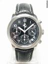 Girard Perregaux Chronographe "Ferrari" steel/acier sur cuir cadran noir/black dial