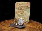 Longines 14kt Gold Savonnette Taschenuhr / Orig. Blatt