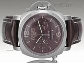 Panerai PAM 311 - Luminor 1950 8 Days Chronograph Monopusher GMT - 44mm Titanium & Chocolate Brown Dial - Pre-Owned As New in Virtually Unworn Condition
