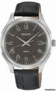 Seiko Anthracite Black Leather Strap Mens Watch SGEF73