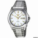 Seiko 5 Automatic White Dial Stainless Steel Mens Watch SNKK89