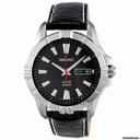 Seiko Solar Black Dial Black Leather Mens Watch SNE161P2