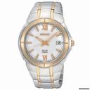 Seiko Solar Stainless and Gold-plated Steel Mens Watch SNE088