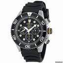 Seiko Solar Diver Black Dial Chronograph Rubber Strap Mens Watch SSC021