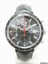 Longines Grande Vitesse chronographe steel/acier sur cuir cadran noir/black dial