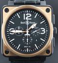 Bell & Ross Aviation type Pink gold bezel & PVD/DLC case chrono 46 mm