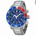 Seiko Solar Diver Blue Dial Chronograph GMT Mens Watch SSC019