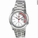 Seiko 5 Automatic Stainless Steel White Dial Mens Watch SNKK25