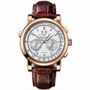 A. Lange and Sohne Double Split Silver Dial Chronograph 18K Rose Gold Men's Watch 404.032