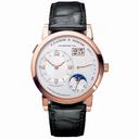 A Lange and Sohne Moonphase Silver Dial Black Leather Strap Men's Watch 109032