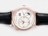 A.Lange Sohne Lange 1 Moonphase 109.032 Round Rose Gold Case White Dial Watch